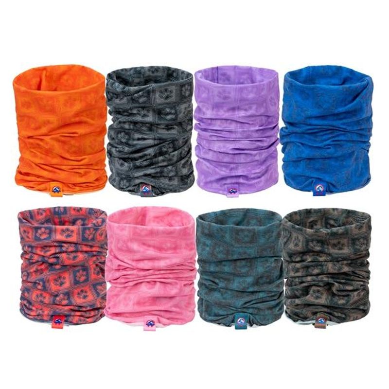 Canelana neck gaiter with paw pattern in cotton/polyester